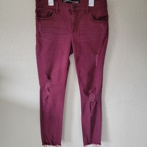 Burgundy Express Ankle Legging Jeans